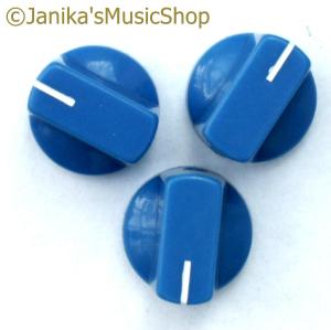 3 BLUE STOVE TYPE POTENTIOMETER OR ROTARY SWITCH KNOBS